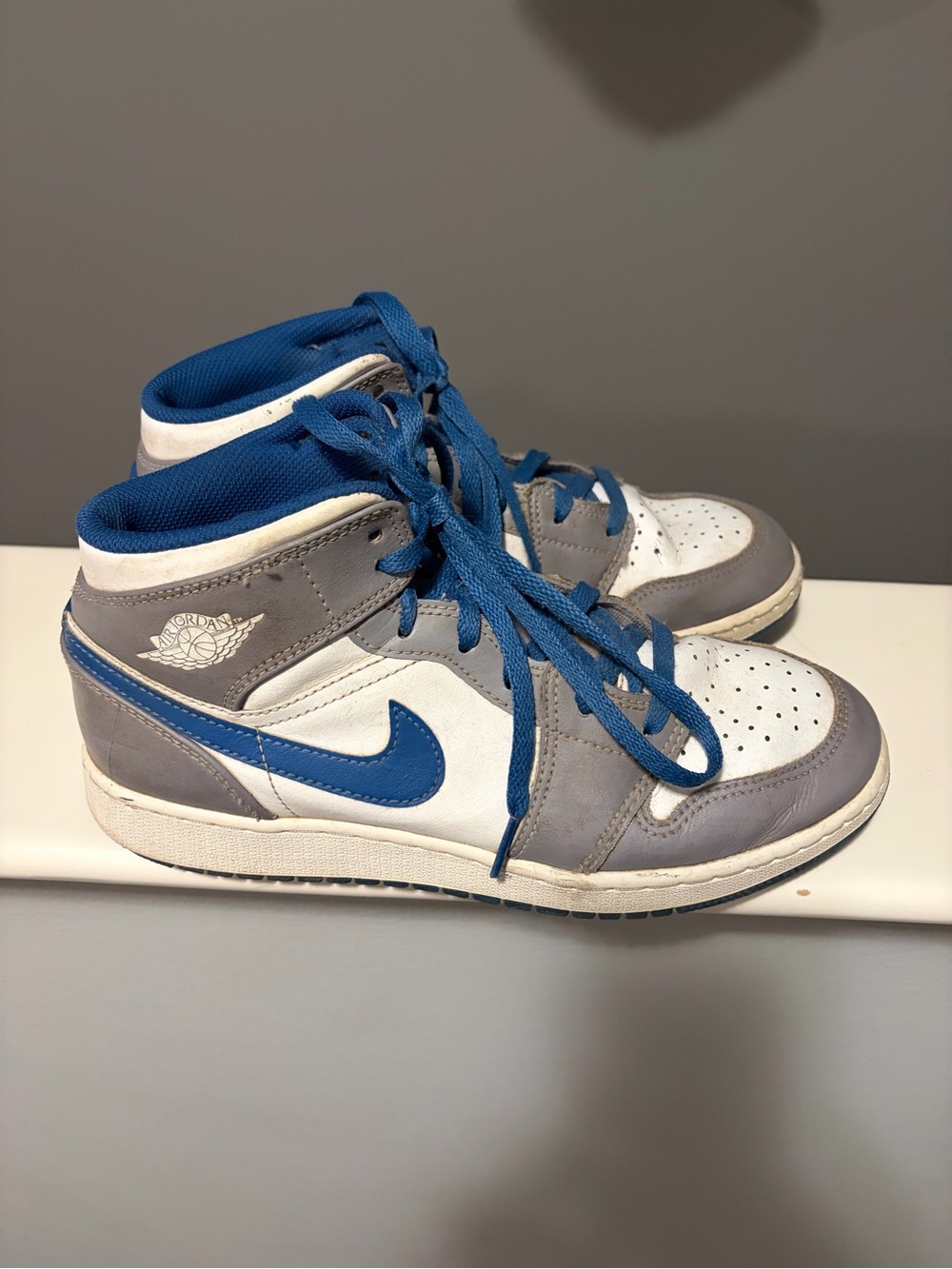 Nike Kids High-Top Sneakers - White, Blue & Gray